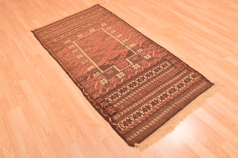 Baluch Brown Hand Knotted 210 X 53  Area Rug 100-89944 Image 5