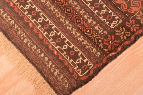 Baluch Brown Hand Knotted 210 X 53  Area Rug 100-89944 Image 7