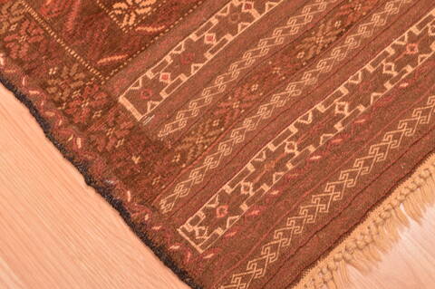 Baluch Brown Hand Knotted 210 X 53  Area Rug 100-89944 Image 9