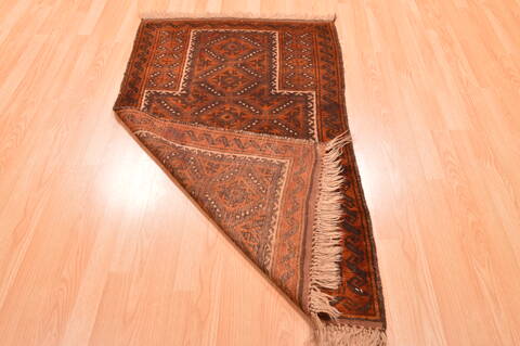 Baluch Brown Hand Knotted 210 X 49  Area Rug 100-89949 Image 12