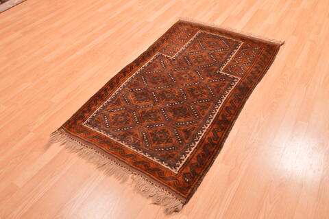 Baluch Brown Hand Knotted 210 X 49  Area Rug 100-89949 Image 2