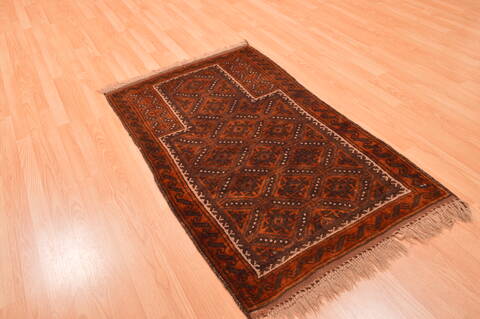 Baluch Brown Hand Knotted 210 X 49  Area Rug 100-89949 Image 3