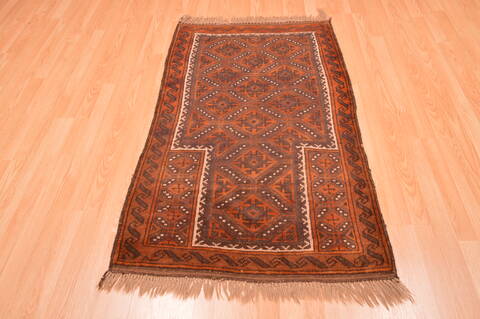Baluch Brown Hand Knotted 210 X 49  Area Rug 100-89949 Image 4