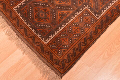 Baluch Brown Hand Knotted 210 X 49  Area Rug 100-89949 Image 7