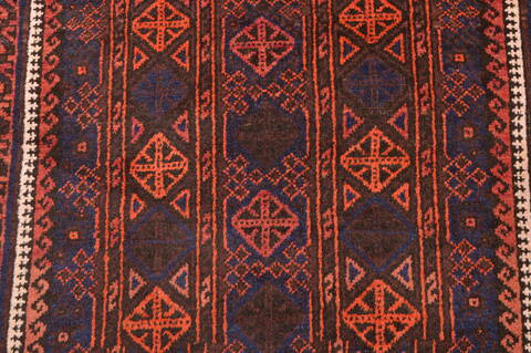 Baluch Blue Hand Knotted 210 X 44  Area Rug 100-89950 Image 10