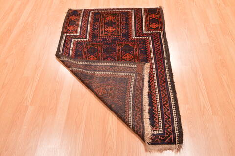 Baluch Blue Hand Knotted 210 X 44  Area Rug 100-89950 Image 11