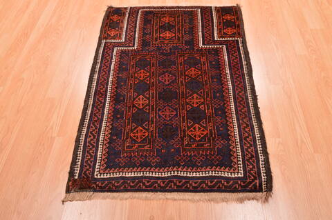 Baluch Blue Hand Knotted 210 X 44  Area Rug 100-89950 Image 1