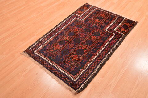 Baluch Blue Hand Knotted 210 X 44  Area Rug 100-89950 Image 2