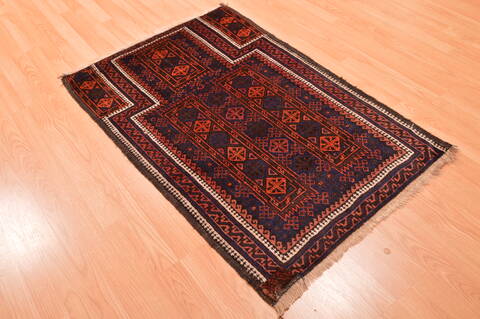 Baluch Blue Hand Knotted 210 X 44  Area Rug 100-89950 Image 3