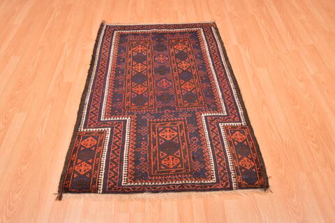 Baluch Blue Hand Knotted 210 X 44  Area Rug 100-89950 Image 4