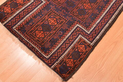 Baluch Blue Hand Knotted 210 X 44  Area Rug 100-89950 Image 6
