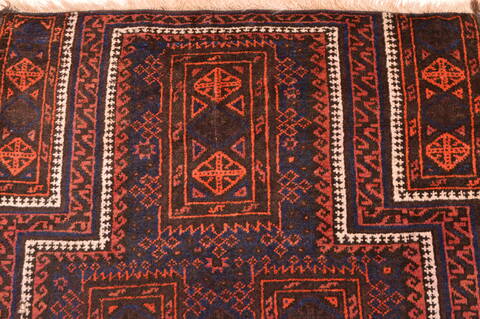 Baluch Blue Hand Knotted 210 X 44  Area Rug 100-89950 Image 8